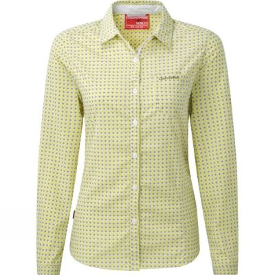 Camisa Craghoppers NosiLife Olivie Manga Larga Mujer - Amarillo - Chile UFR864092